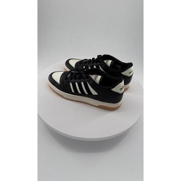 Adidas Sneakers Mens US 8.5 Black And White Lace Up Three Stripes Perforated - Picture 7 of 15